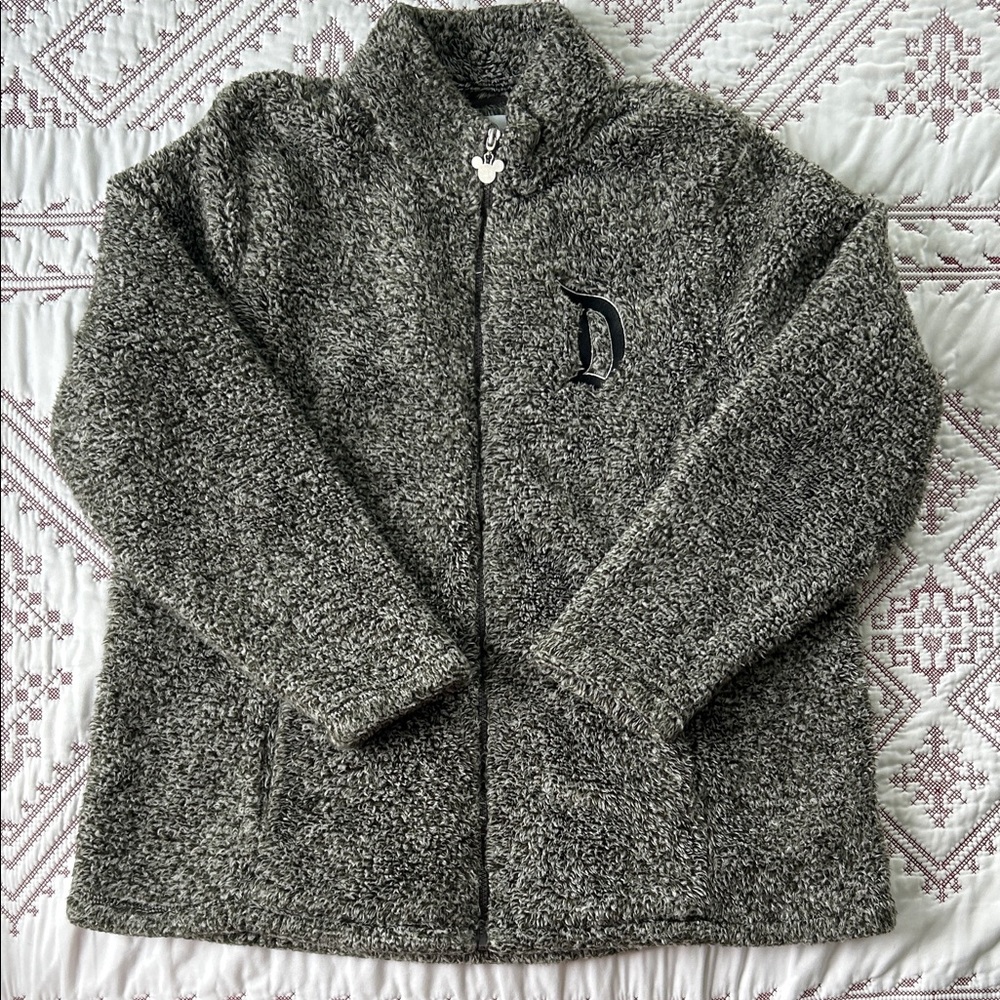 Disney Textured Gray Fleece Jacket